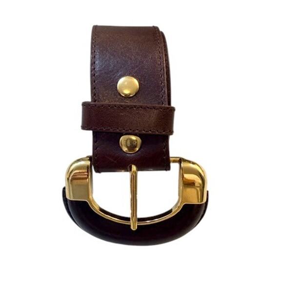 B-Low The Belt Brown Leather Belt Gold Buckle Size L 33–37” Plus Added Holes main image 7